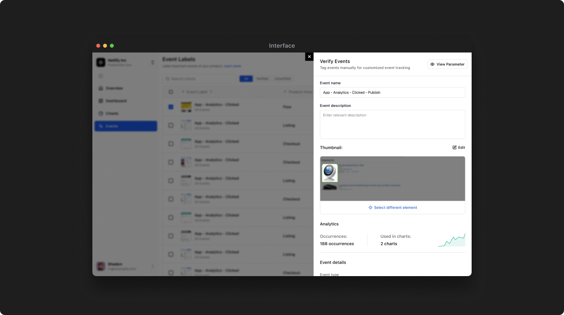 Event Verification Panel