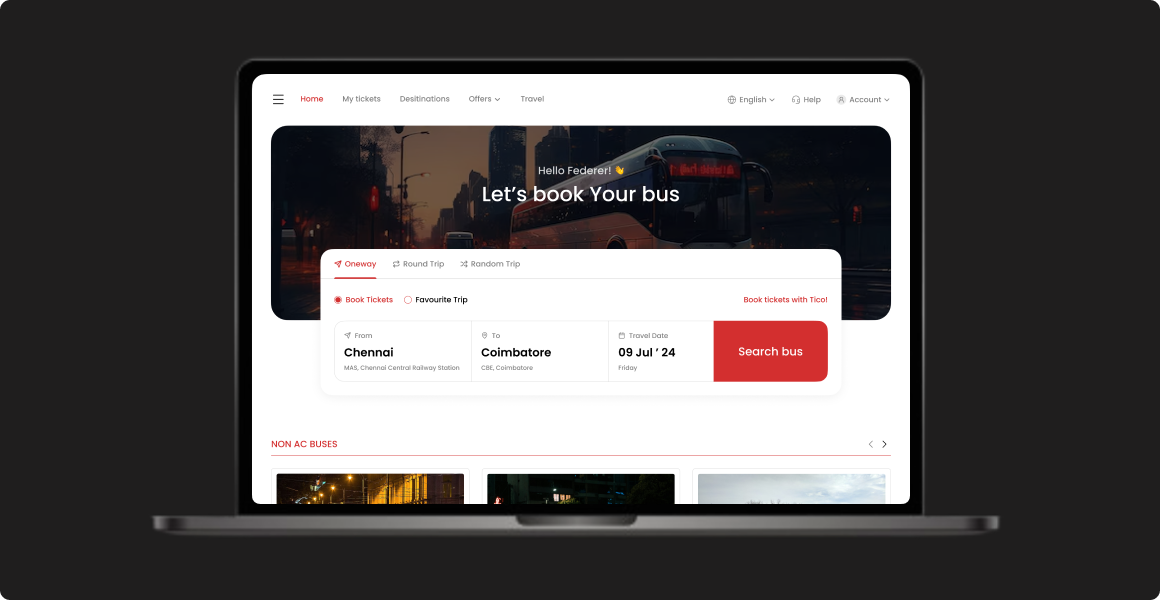 Bus Booking hero section