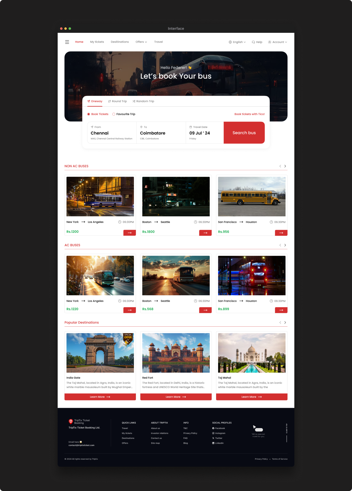 Home & Booking Screen