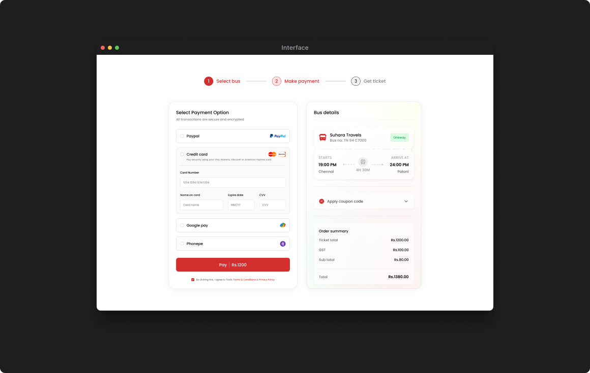 Payment Screen