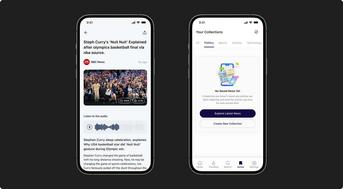 Feature showcase layout