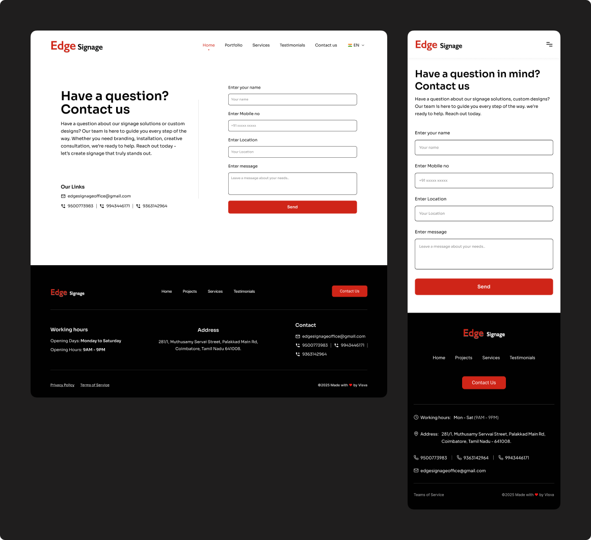 Feature showcase layout