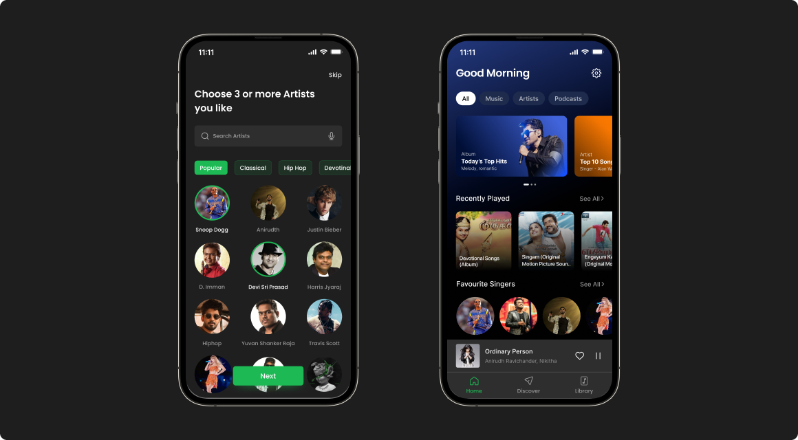 Feature showcase layout
