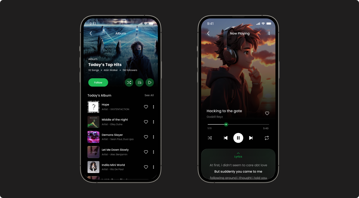 Feature showcase layout