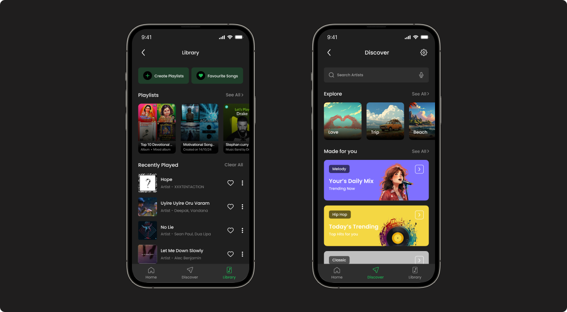 Feature showcase layout