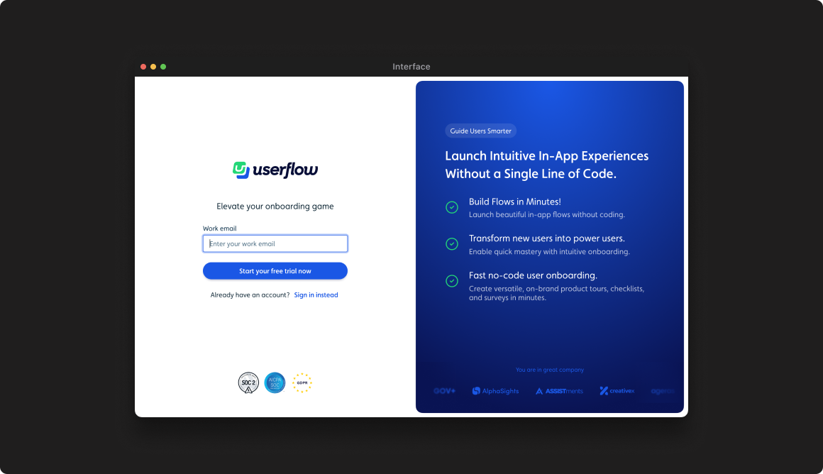 Value-Driven Signup Screen